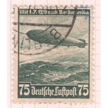 Germany 1936 - SG604 - 75pf green - Airship LZ-129 "Hindenburg" - used 2