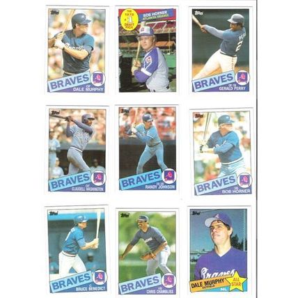 1985 Topps baseball Atlanta Braves team set of 30 cards – 2 Murphy, 2 Horner