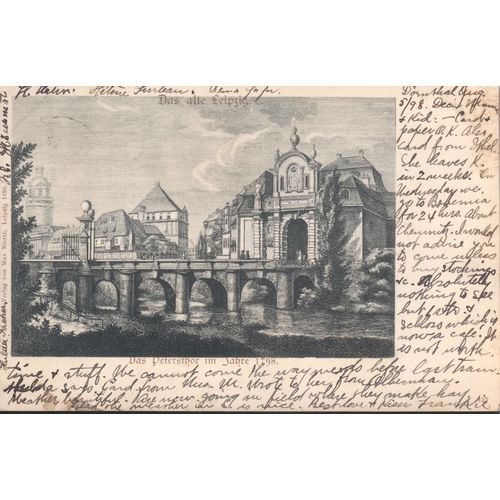 Vintage Germany PC 1898 - Das alte Leipzig - Das Petersbor im Jahre 1798