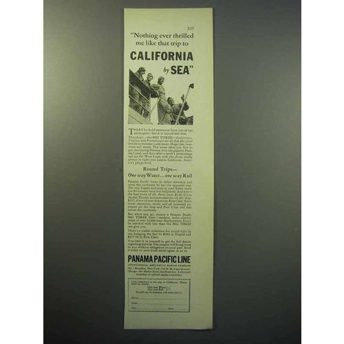 1933 Panama Pacific Line Cruise Ad - California by Sea