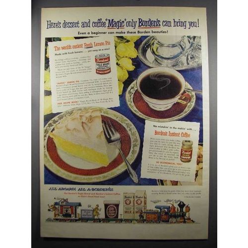 1952 Borden's Condensed Milk & Instant Coffee Ad