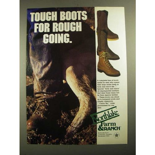 1987 Northlake Farm & Ranch Boots Ad - For Rough Going
