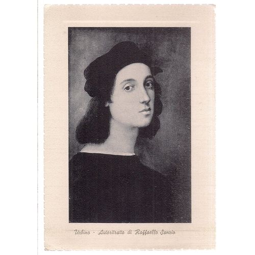 A SELF PORTRAIT painting by Raphael unused vintage postcard =
