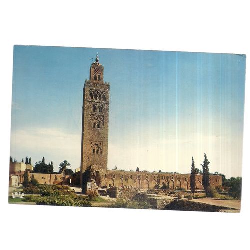 THE KOUTOUBIA, MARRAKECH, MOROCCO unused vintage postcard =