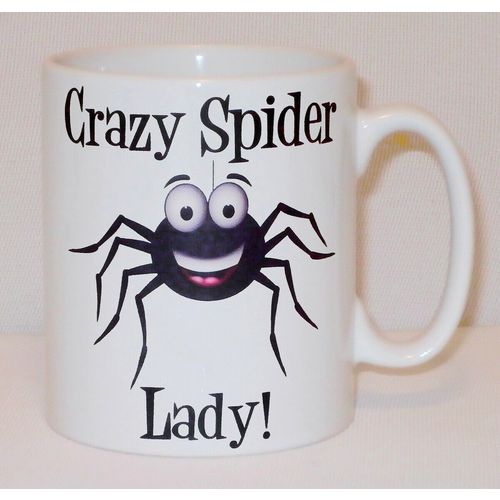 Crazy Spider Lady Mug Can Personalise Funny Animal Lover Beware Arachnid Gift