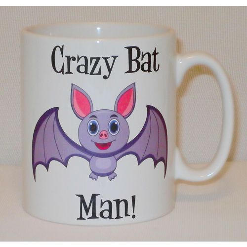 Crazy Bat Man Mug Can Personalise Funny Animal Lover Chiroptera Beware Gift Cup