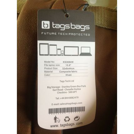 Tagsbags Apollo Backpack for Laptops upto 16" TOP QUALITY Water Resistant