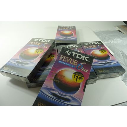 6 TDK Revue Premium T-120 VHS Recording Tapes. Lot of 6 tapes
