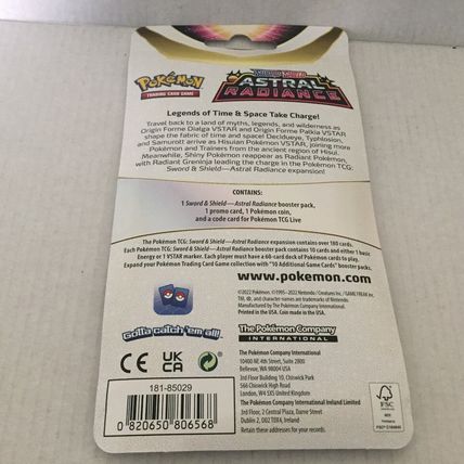 New Pokemon Holo Toxel Astral Radiance Blister Pack + Coin