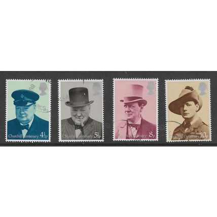 GREAT BRITAIN 1974 SIR WINSTON CHURCHILL SG 962 / 665 SET 4 VALS FINE USED#4