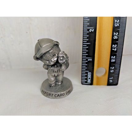 "Report Card Day" Figurine Bear - Fine Pewter AVON 1984 - Fast Free Shipping!