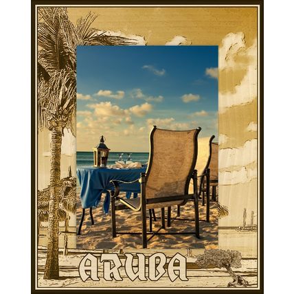 Aruba Laser Engraved Wood Picture Frame Portrait (3 x 5)