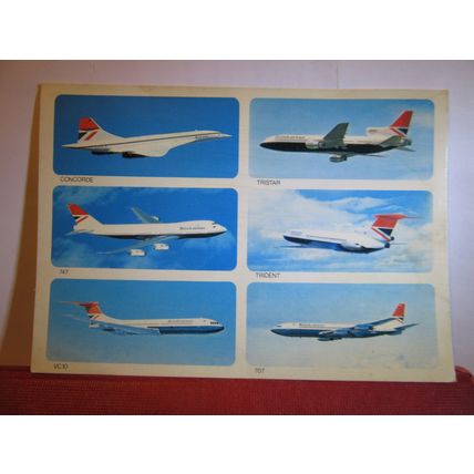 6 x BRITISH AIRWAYS AEROLPLANES unused postcard .... =