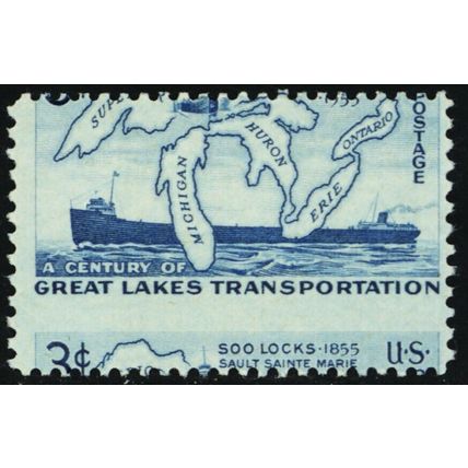 1069, Mint NH 3¢ Misperfed Error Great Lakes * Stuart Katz