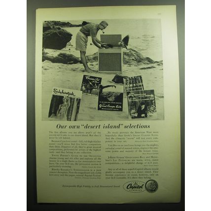 1957 Capitol Records Ad - Our Own Desert Island Selections