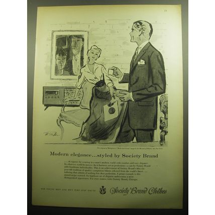 1958 Society Brand Clothes Advertisement - Modern elegance