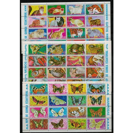 Equatorial Guinea Mi 704-751 Used CTO Cat, Butterflies, Simians ZAYIX 0224M0036