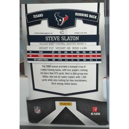 2010 Donruss Elite STEVE SLATON (Texans) Aspiratons die cut #40 16/80