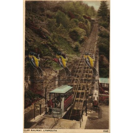 Cliff Railway, Lynmouth, 2162 Sweetman Solograph Postcard