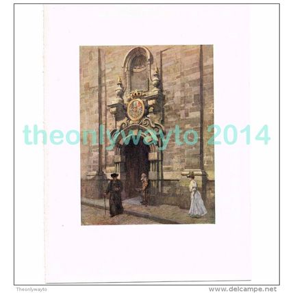 OLD CHURCH OF CARMELITES, BRUSSELS, BELGIUM, BOOK ILLUSTRATION (PRINT), 1908