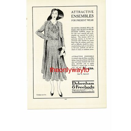 Attractive Ensemble, Debenham & Freebody, Advert, Book Illustration, 1931