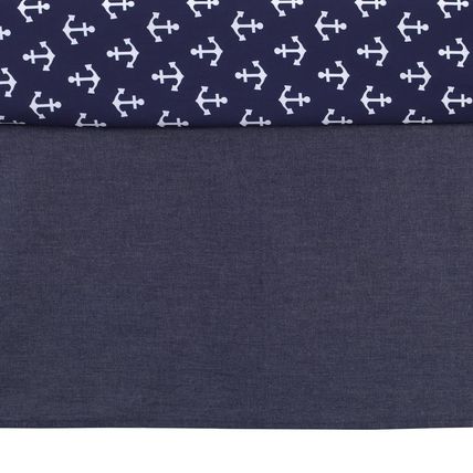 NoJo Indigo Denim/Chambray Crib Skirt/Dust Ruffle-INDIGO-NEW-SEALED-FAST SHIP