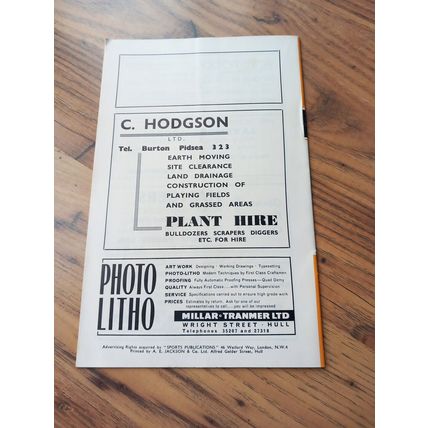 1965/66 Hull City vs York City - Division 3 **FREE P&P**