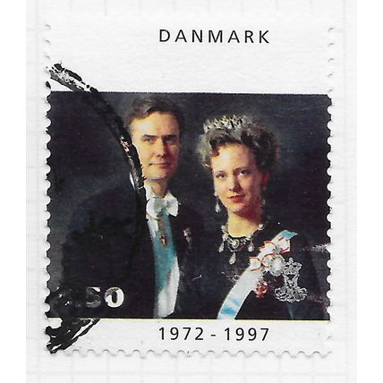 DENMARK DANMARK 1997 SILVER JUBILEE QUEEN MARGRETHE 3.50Kr USED
