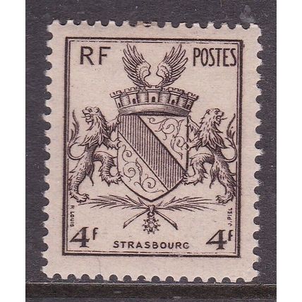 France 1945 Arms of Strasbourg 4f Mint Hung SG 947 VGC