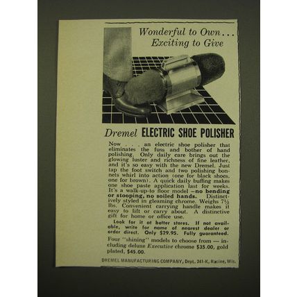 1961 Dremel Electric Shoe Polisher Advertisement - Wonderful to Own