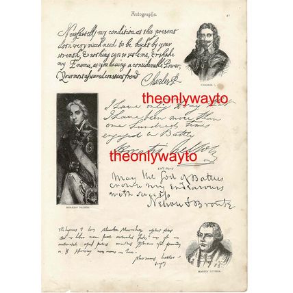 Henry VIII, Anne Boleyn, Newton & Napoleon, Autographs, Book Illustration, 1893