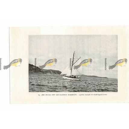 Ark Royal, Gaff Rigged Cutter off Mevagissey, Book Illustration (Print), c1937