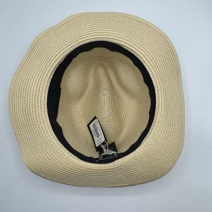 Bebe Straw Hat New w/Tags Beige Black Band Fedora Style Chic