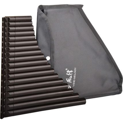 18 Pipes Eco-Friendly Resin C Tone Pan Flute for Beginner, Easy Learning (Dark B