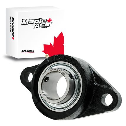 MAPLE ACE UCFL208-24 Flange Bearing 1/2" Bore, Oval 2-Bolt Self-Aligning, Solid