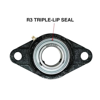 MAPLE ACE UCFL208-24 Flange Bearing 1/2" Bore, Oval 2-Bolt Self-Aligning, Solid