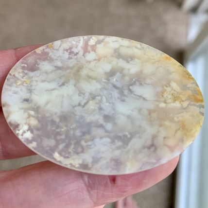 Plume Flower Agate Oval Cabochon Natural Polished Crystal Cab 2"x1.5" 12g 60 CTS