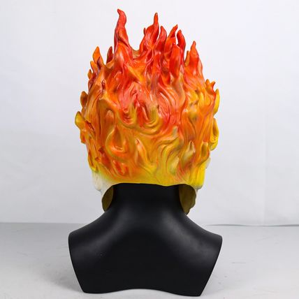 Ghost Rider Flaming Skull Latex Mask Fire Flame Handmade Lifelike Realistic Comi