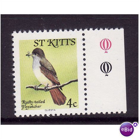 ST KITTS 1981 4c FLYCATCHER BIRD SG 54a U/M MINT