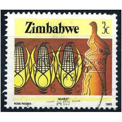 ZIMBABWE 1985 Maize Plant - Plants Flora Food Farming Farm Exports Trade 3c Used