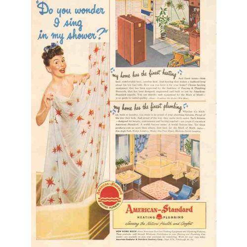 american radiator standard sanitary co 1946 sing in shower vintage ad