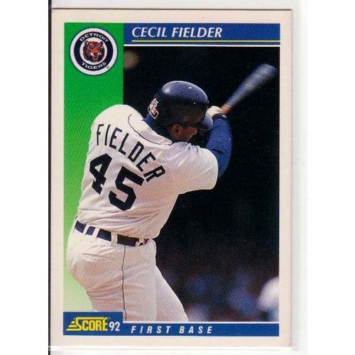 1992 Score Cecil Fielder baseball card #50- NM- Tigers