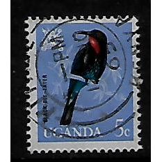 UGANDA 1965 BIRDS 5c BLACK BEE EATER SG 113 FINE USED#