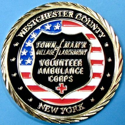 Westchester County, NY Ambulance Corps. Challenge Coin. 2". 38b.