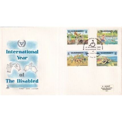 Guernsey 1981 Year of the Disabled Mercury FDC special cancel typed VGC
