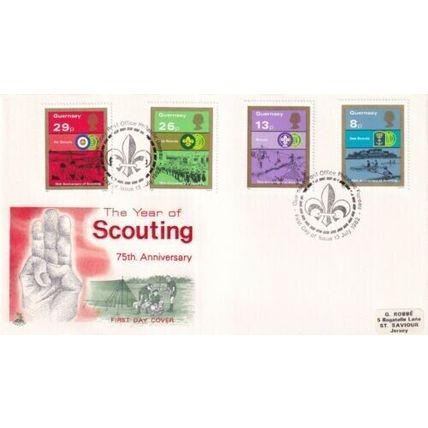 Guernsey 1982 Scouting Mercury FDC special cancel typed VGC