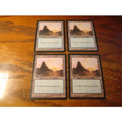 Magic The Gathering, MTG, 4- Cards, 1996, Sunset, ISLAND, ex/nm