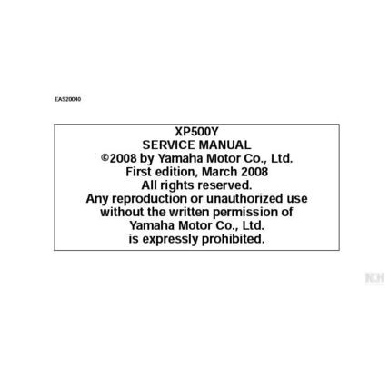 YAMAHA XP500Y SERVICE MANUAL 2008 SCOOTER 382 PAGES IN ENGLISH