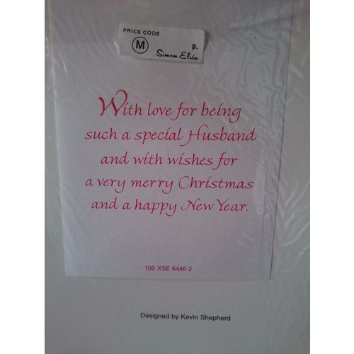 Large Christmas Cards - For My Husband Glitter Card 07 - *** CLEARANCE SALE ***