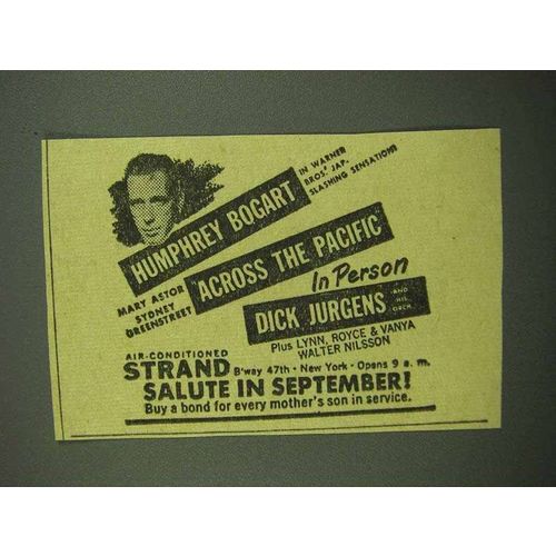1942 Across the Pacific Movie Ad - Humphrey Bogart